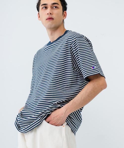 Champion(チャンピオン)の「『別注』Champion×UR USA Fit BORDER T-shirts(Tシャツ/カットソー・メンズ・ネイビー/ナチュラル・MEDIUM/LARGE/X-LARGE)」の18枚目の写真