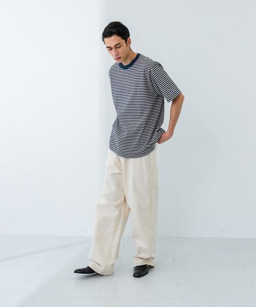 Champion(チャンピオン)の「『別注』Champion×UR USA Fit BORDER T-shirts(Tシャツ/カットソー・メンズ・ネイビー/ナチュラル・MEDIUM/LARGE/X-LARGE)」の11枚目の写真