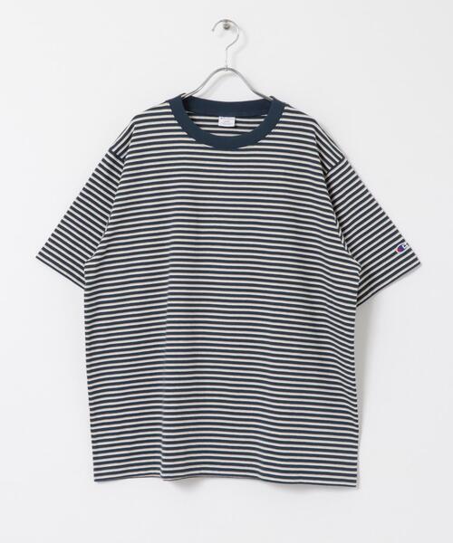 Champion(チャンピオン)の「『別注』Champion×UR USA Fit BORDER T-shirts(Tシャツ/カットソー・メンズ・ネイビー/ナチュラル・MEDIUM/LARGE/X-LARGE)」の5枚目の写真