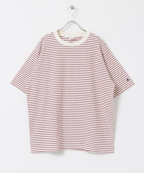 Champion(チャンピオン)の「『別注』Champion×UR USA Fit BORDER T-shirts(Tシャツ/カットソー・メンズ・ネイビー/ナチュラル・MEDIUM/LARGE/X-LARGE)」の10枚目の写真