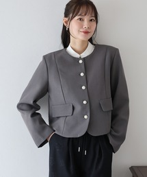 Theory ♡ ノーカラージャケット グレー EXECTIVE DONNA theory luxe(セオリーリュクス) 22AWExecutive Donna 3ノー