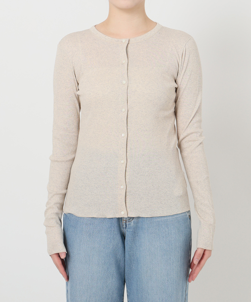 【未使用タグ付】IENA イエナ　LA BOUCLE クルーネックカーディガン IENA LA BOUCLE ライトリブクルーネックカーディガン