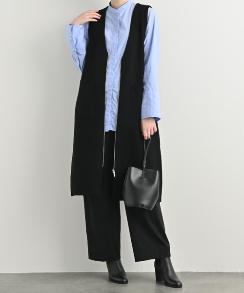 aunt lily（アントリリー）の「ジップアップジレ（ベスト・レディース・ブラック・M/L）」の2枚目の写真