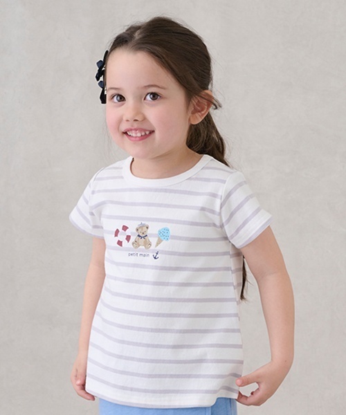 petit main(プティマイン)の「【プティプラ】GIRLS半袖T(Tシャツ/カットソー・キッズ・レッド/ライトピンク/オフホワイト/ライトブルー/エメラルド/マルチ/ライトベージュ/ネイビー/イエロー/ラベンダー・130cm/100cm/80cm/90cm/110cm/120cm)」の13枚目の写真