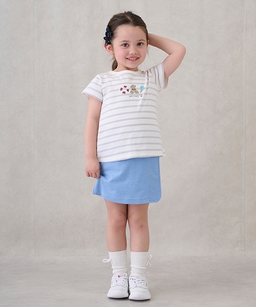 petit main(プティマイン)の「【プティプラ】GIRLS半袖T(Tシャツ/カットソー・キッズ・レッド/ライトピンク/オフホワイト/ライトブルー/エメラルド/マルチ/ライトベージュ/ネイビー/イエロー/ラベンダー・130cm/100cm/80cm/90cm/110cm/120cm)」の14枚目の写真