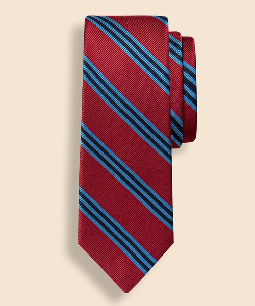 シルク BB#1ストライプ レップタイ Made in USA（ネクタイ）｜BROOKS