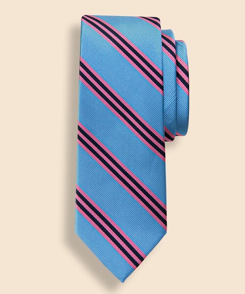 シルク BB#1ストライプ レップタイ Made in USA（ネクタイ）｜BROOKS