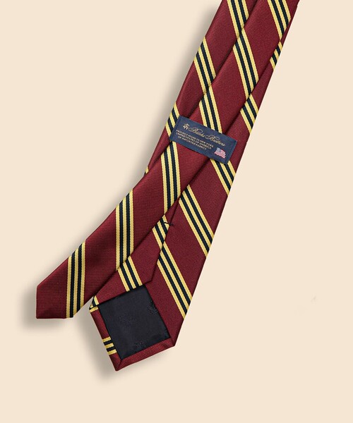 BROOKS BROTHERS(ブルックスブラザーズ)の「シルク BB#1ストライプ レップタイ Made in USA(ネクタイ・メンズ・バーガンディー/イエロー/ネイビー/レッド/ブルー/レッド系その他/グリーン/イエロー系その他・ONE SIZE)」の16枚目の写真