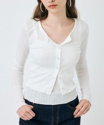 EYELET U-NECK カーディガン & キャミソール 春服