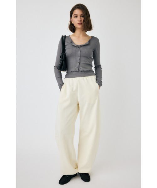 MOUSSY（マウジー）の「EYELET U-NECK カーディガン & キャミソール 春服（カーディガン/ボレロ・レディース・ライトブルー/ホワイト/チャコールグレー・FREE）」の5枚目の写真