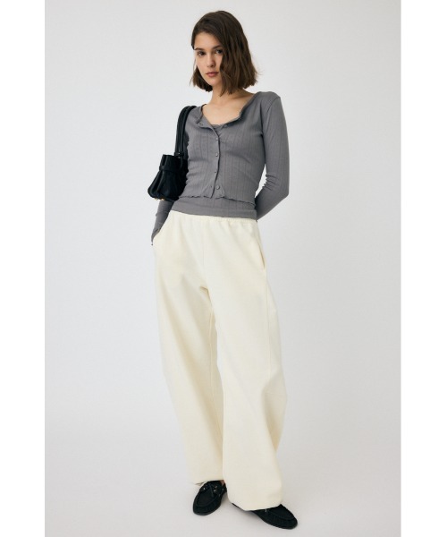 MOUSSY（マウジー）の「EYELET U-NECK カーディガン & キャミソール 春服（カーディガン/ボレロ・レディース・ライトブルー/ホワイト/チャコールグレー・FREE）」の6枚目の写真