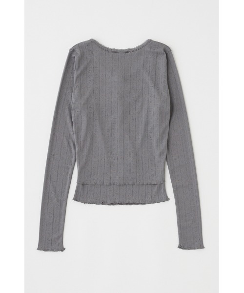 MOUSSY（マウジー）の「EYELET U-NECK カーディガン & キャミソール 春服（カーディガン/ボレロ・レディース・ライトブルー/ホワイト/チャコールグレー・FREE）」の12枚目の写真