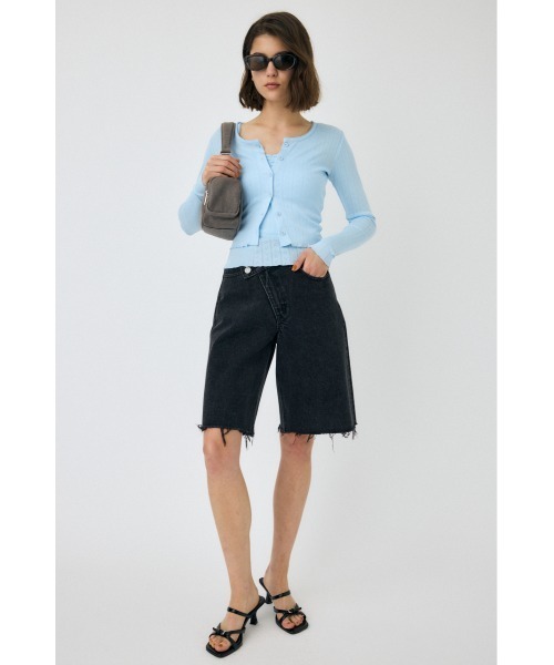 MOUSSY（マウジー）の「EYELET U-NECK カーディガン & キャミソール 春服（カーディガン/ボレロ・レディース・ライトブルー/ホワイト/チャコールグレー・FREE）」の15枚目の写真