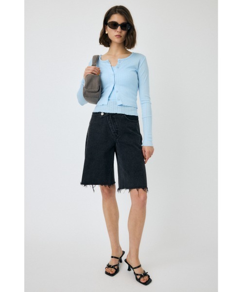 MOUSSY（マウジー）の「EYELET U-NECK カーディガン & キャミソール 春服（カーディガン/ボレロ・レディース・ライトブルー/ホワイト/チャコールグレー・FREE）」の16枚目の写真