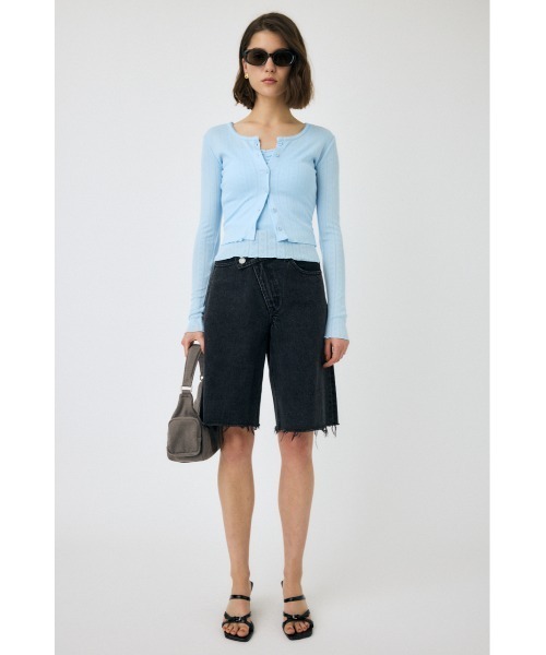 MOUSSY（マウジー）の「EYELET U-NECK カーディガン & キャミソール 春服（カーディガン/ボレロ・レディース・ライトブルー/ホワイト/チャコールグレー・FREE）」の17枚目の写真