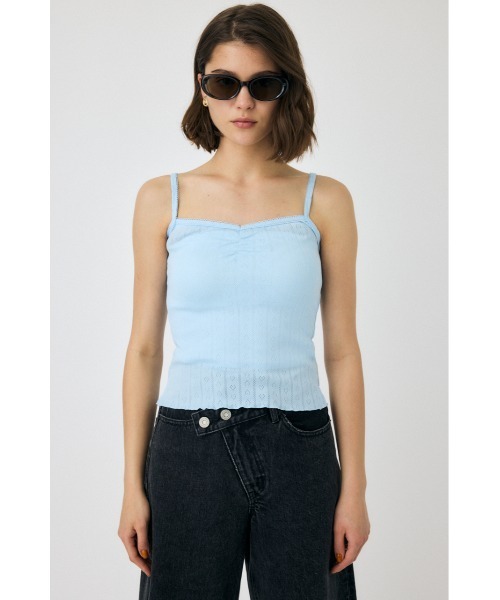 MOUSSY（マウジー）の「EYELET U-NECK カーディガン & キャミソール 春服（カーディガン/ボレロ・レディース・ライトブルー/ホワイト/チャコールグレー・FREE）」の22枚目の写真