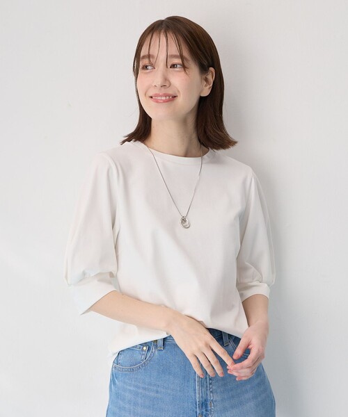 ANY(エニィ)の「パフスリーブカットソー(Tシャツ/カットソー・レディース・ピンク系/ライトグレー系/ブラック系/ホワイト系/ターコイズブルー系・2/3)」の21枚目の写真