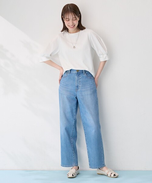 ANY(エニィ)の「パフスリーブカットソー(Tシャツ/カットソー・レディース・ピンク系/ライトグレー系/ブラック系/ホワイト系/ターコイズブルー系・2/3)」の22枚目の写真