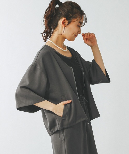 GLOBAL WORK(グローバルワーク)の「シャツブルゾン*スカートSET/325979(つなぎ/オールインワン・レディース・グレー/ブラック・MEDIUM/LARGE)」の9枚目の写真