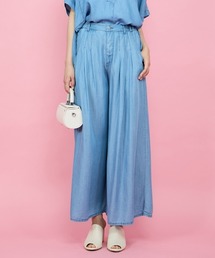 バイオシルクタックワイドパンツ≪洗濯機で洗える≫
