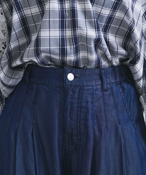 QUEENS COURT(クイーンズコート)の「バイオシルクタックワイドパンツ≪洗濯機で洗える≫(その他パンツ・レディース・ライトグレー/ブルー/ネイビー・M)」の5枚目の写真