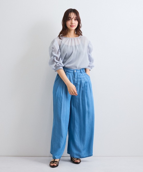 セール】バイオシルクタックワイドパンツ≪洗濯機で洗える