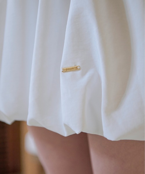 loin nuit(ロワンニュイ)の「gather balloon skirt / ギャザーバルーンスカート(スカート・レディース・ホワイト/ネイビー・FREE)」の5枚目の写真