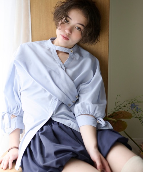 loin nuit(ロワンニュイ)の「gather balloon skirt / ギャザーバルーンスカート(スカート・レディース・ホワイト/ネイビー・FREE)」の6枚目の写真