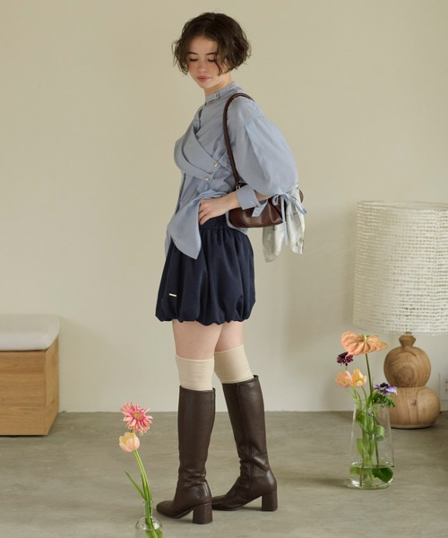 loin nuit(ロワンニュイ)の「gather balloon skirt / ギャザーバルーンスカート(スカート・レディース・ホワイト/ネイビー・FREE)」の10枚目の写真