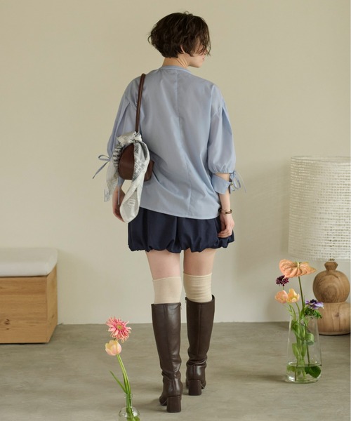 loin nuit(ロワンニュイ)の「gather balloon skirt / ギャザーバルーンスカート(スカート・レディース・ホワイト/ネイビー・FREE)」の11枚目の写真