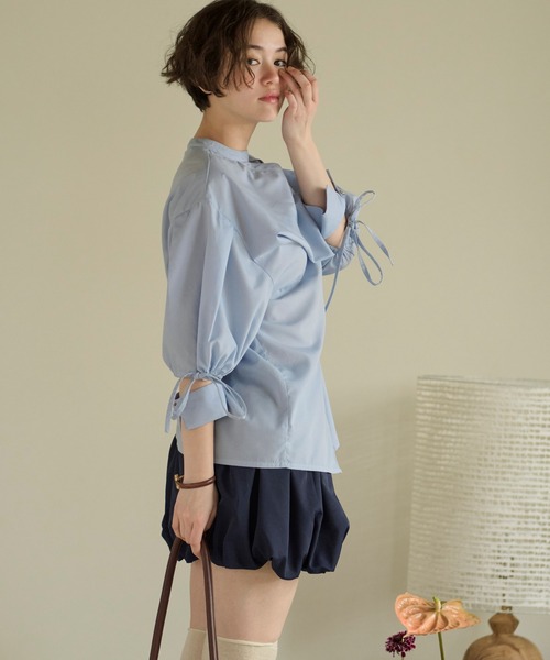 loin nuit(ロワンニュイ)の「gather balloon skirt / ギャザーバルーンスカート(スカート・レディース・ホワイト/ネイビー・FREE)」の13枚目の写真