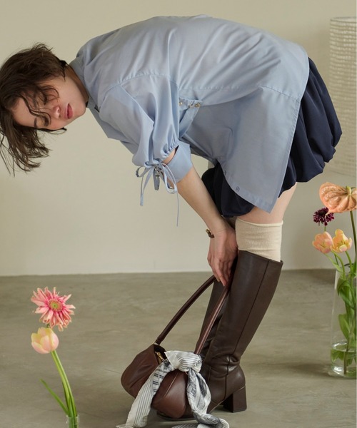 loin nuit(ロワンニュイ)の「gather balloon skirt / ギャザーバルーンスカート(スカート・レディース・ホワイト/ネイビー・FREE)」の7枚目の写真