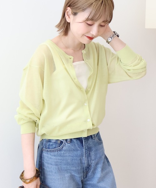 AMERICAN HOLIC（アメリカンホリック）の「シアークルーネックニットカーディガン（カーディガン/ボレロ・レディース・その他6/ブラック/ライトブルー/アイボリー/シルバー・M/L）」の5枚目の写真