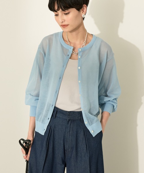 AMERICAN HOLIC（アメリカンホリック）の「シアークルーネックニットカーディガン（カーディガン/ボレロ・レディース・その他6/ブラック/ライトブルー/アイボリー/シルバー・M/L）」の20枚目の写真