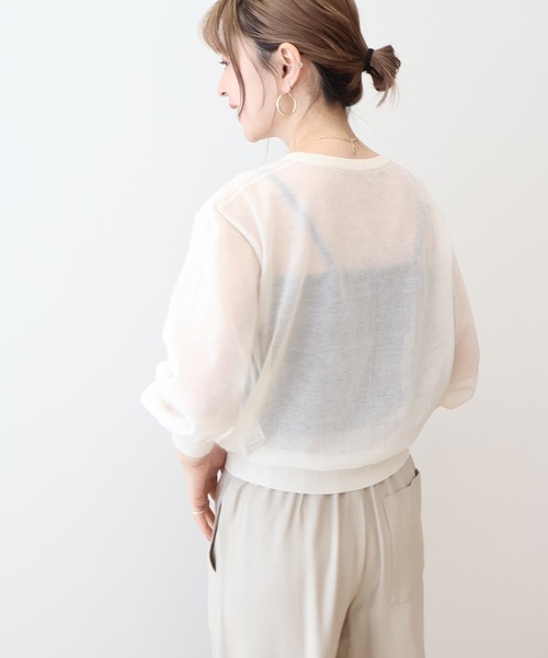 AMERICAN HOLIC（アメリカンホリック）の「シアークルーネックニットカーディガン（カーディガン/ボレロ・レディース・その他6/ブラック/ライトブルー/アイボリー/シルバー・M/L）」の8枚目の写真