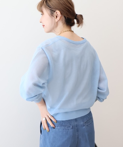 AMERICAN HOLIC（アメリカンホリック）の「シアークルーネックニットカーディガン（カーディガン/ボレロ・レディース・その他6/ブラック/ライトブルー/アイボリー/シルバー・M/L）」の16枚目の写真