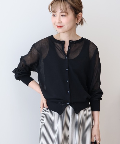 AMERICAN HOLIC（アメリカンホリック）の「シアークルーネックニットカーディガン（カーディガン/ボレロ・レディース・その他6/ブラック/ライトブルー/アイボリー/シルバー・M/L）」の18枚目の写真