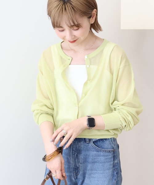 AMERICAN HOLIC（アメリカンホリック）の「シアークルーネックニットカーディガン（カーディガン/ボレロ・レディース・その他6/ブラック/ライトブルー/アイボリー/シルバー・M/L）」の13枚目の写真