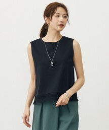 J.PRESS（ジェイプレス）の「【人気のため追加・洗える】ノースリーブスムースジャージー レース カットソー（タンクトップ）」