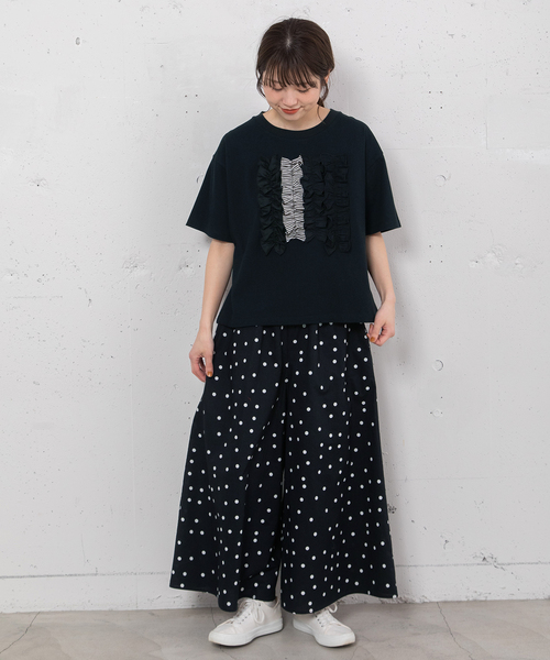 POU DOU DOU（プードゥドゥ）の「ランダムフリルTee（Tシャツ/カットソー・レディース・オフホワイト/ブラック/ダークグリーン・M/3）」の11枚目の写真