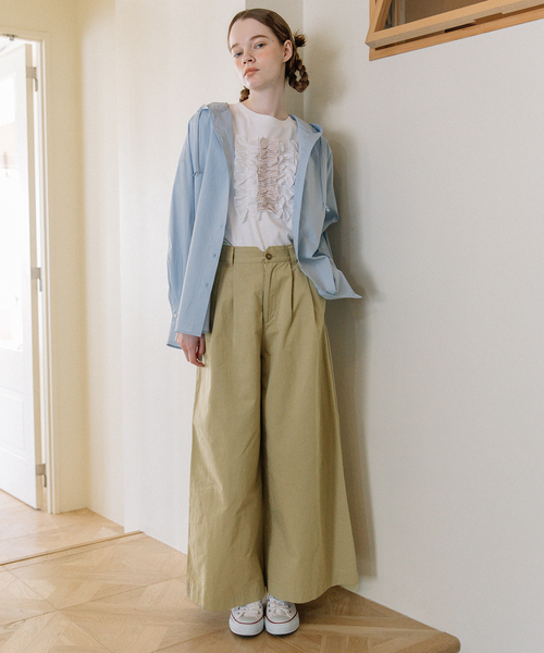 POU DOU DOU（プードゥドゥ）の「ランダムフリルTee（Tシャツ/カットソー・レディース・オフホワイト/ブラック/ダークグリーン・M/3）」の17枚目の写真