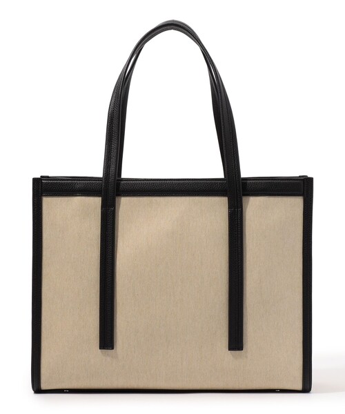TOMORROWLAND （トゥモローランド）の「TOMORROWLAND キャンバスレザーコンビ トートバッグ（トートバッグ・メンズ・ブラック系その他・FREE）」の2枚目の写真