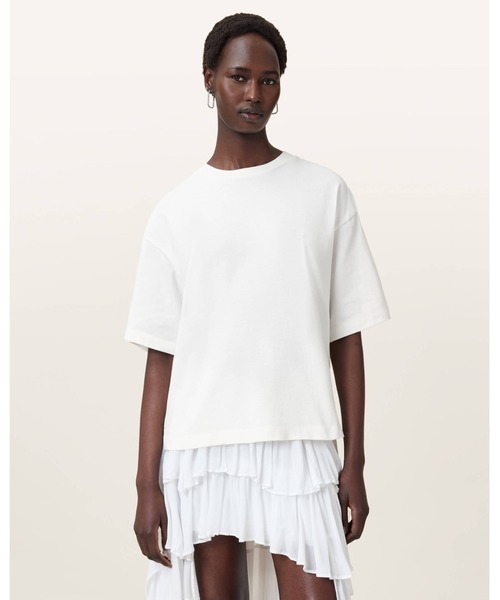 ALLSAINTS(オールセインツ)の「AMELIE CROCHET OVERSIZED BOXY T-SHIRT | AMELIE クロシェ オーバーサイズ ボクシー Tシャツ(Tシャツ/カットソー・レディース・ホワイト・S/M/XS/L)」の3枚目の写真