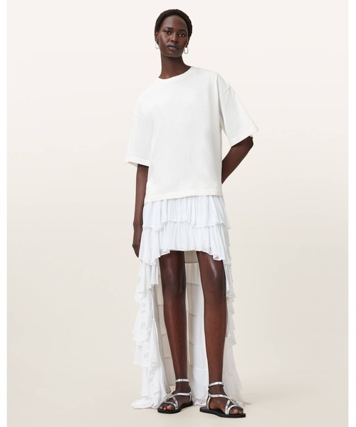 ALLSAINTS(オールセインツ)の「AMELIE CROCHET OVERSIZED BOXY T-SHIRT | AMELIE クロシェ オーバーサイズ ボクシー Tシャツ(Tシャツ/カットソー・レディース・ホワイト・S/M/XS/L)」の6枚目の写真