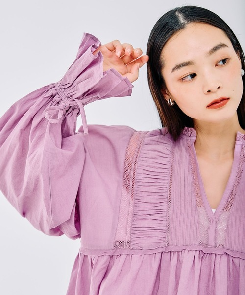 セール】ボリュームレースブラウス 323364（シャツ/ブラウス