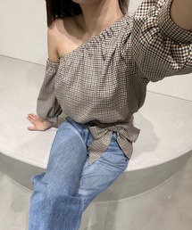 ワンショルロングスリーブブラウス