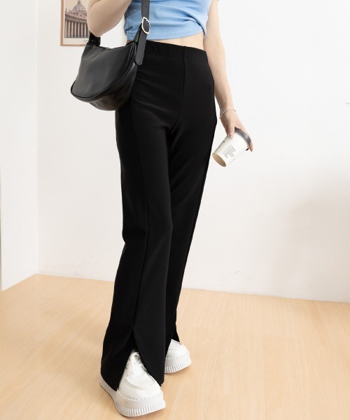 Miniministore（ミニミニストア）の「フレアスキニーパンツ スリット入りパンツ（スウェットパンツ・レディース・ブラック・L/XL/M）」の13枚目の写真