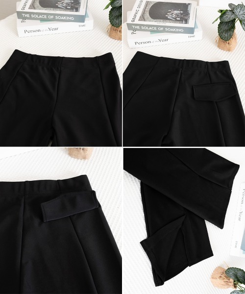 Miniministore（ミニミニストア）の「フレアスキニーパンツ スリット入りパンツ（スウェットパンツ・レディース・ブラック・L/XL/M）」の6枚目の写真