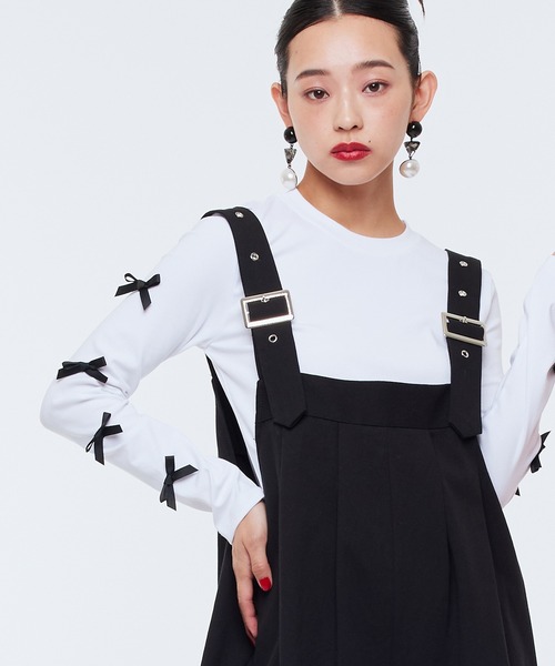 tシャツ 「Narcissus」リボンロングＴ レディース セール】【Narcissus】リボンロングT（Tシャツ/カットソー