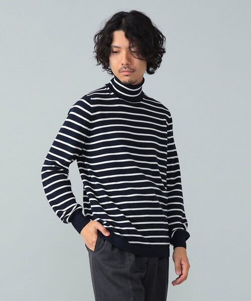 グランサッソ　Gran Sasso ケーブルタートルネックセーター Gran Sasso＞メランジ ケーブル タートルネックニット